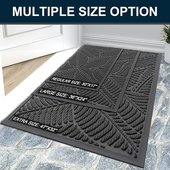 Colorxy Waterproof Doormat, Sturdy Natural Rubber Front Indoor Mat, Non Slip - Image 7