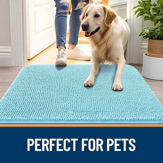 OLANLY Dog Door Mat for Muddy Paws 47x32, Absorbs Moisture and Dirt, Absorbent - Image 6