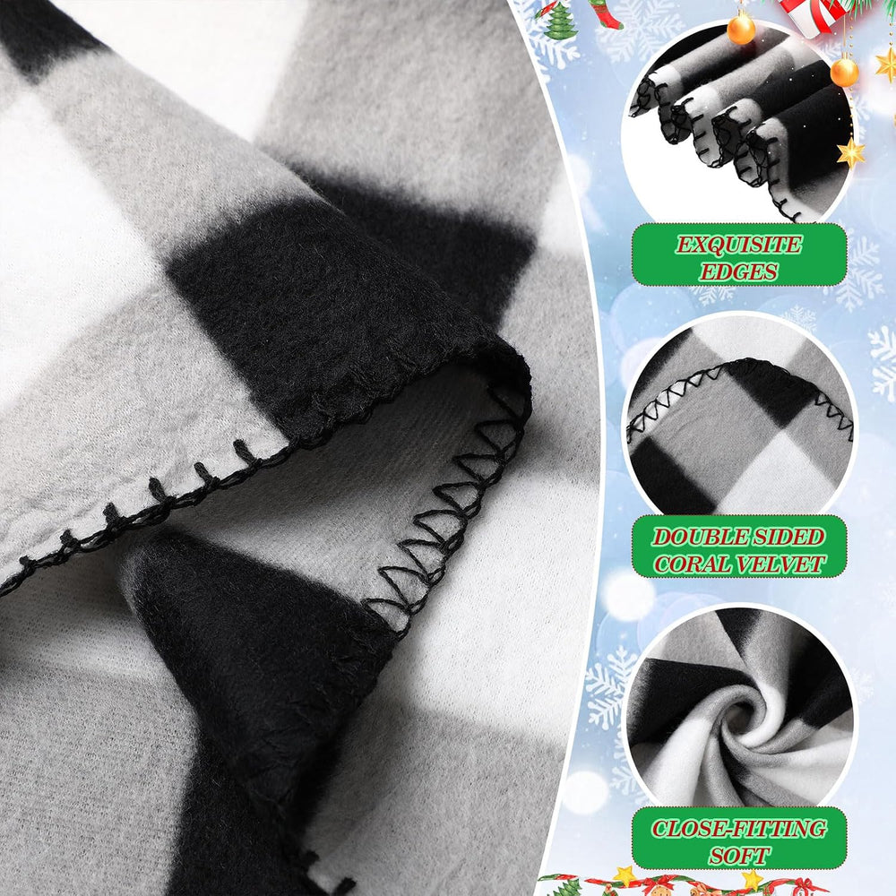 Preboun 6 Pcs 50 x 60 Inch Fleece Throw Blanket Bulk, Christmas