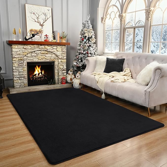 Amearea Large Modern Area Rugs for Bedroom Living Room, 8x10 Feet Black - Image 7