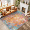Washable Area Rugs 8'x10' Non-Slip Modern Abstract Soft by RELEANY