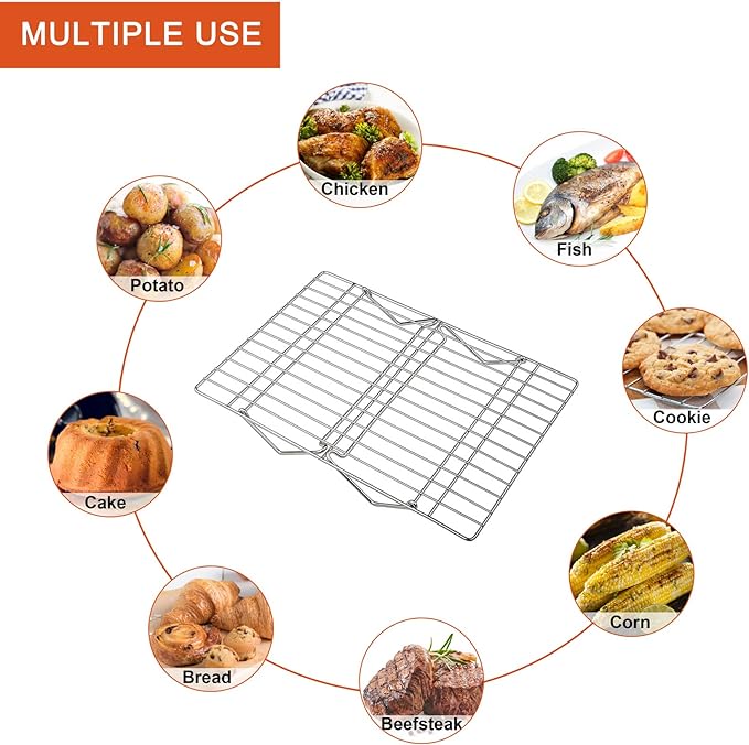 P&P CHEF Cooling Rack, 5-Tier Stainless Steel Stackable Baking Cooking Racks - Image 5