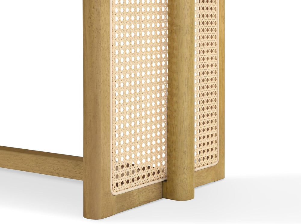Christopher Knight Home Rubber Wood Dining Bench with Plastic Rattan Weave 59...