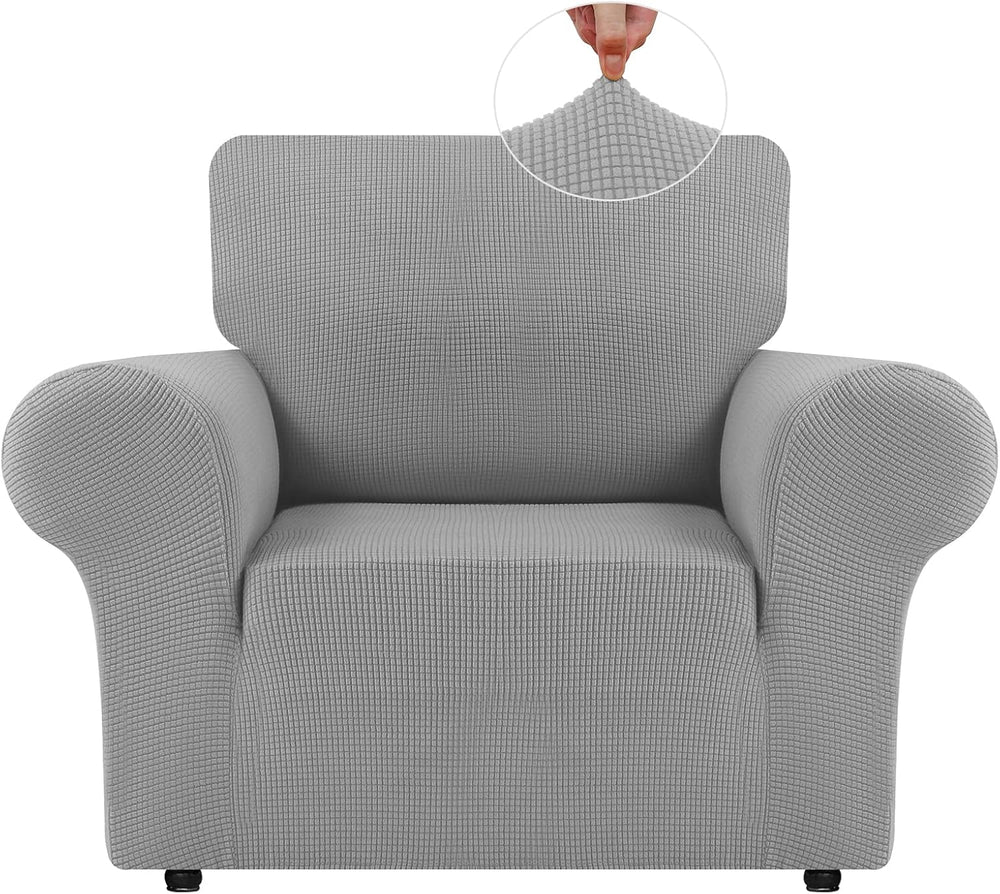 LURKA Stretch Chair Cover for Sofa, 1 Piece Armchair Slipcover, Sliver