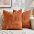 Fancy Homi 2 Packs Burnt Orange Decorative Throw Pillow Covers 18x18 Inch by Fancy+Homi