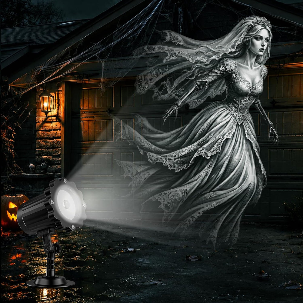 Halloween Projector Light Outdoor Upgraded Patterns(Ghost Bride)