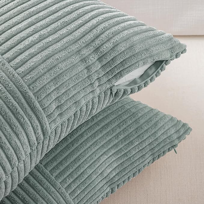 Fancy Homi 2 Packs Grey Blue Lumbar Decorative Throw Pillow Covers 16x28 Inch - Image 4