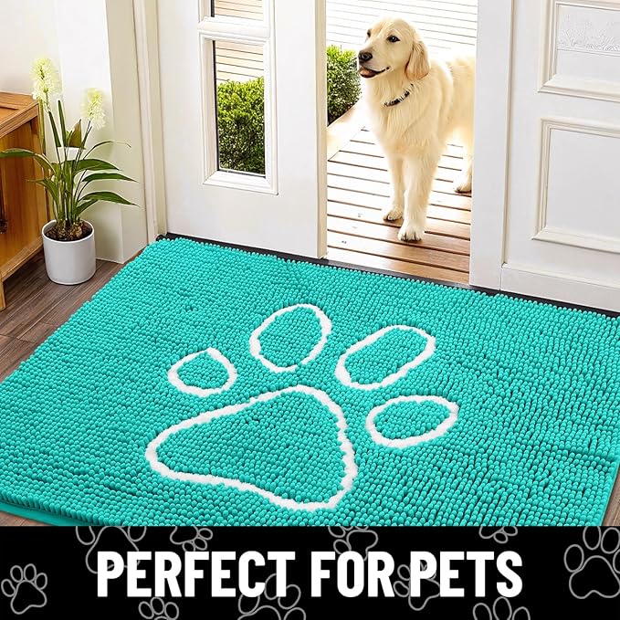 Smiry Dog Door Mat for Muddy Paws, Absorbent Dirt Trapper Non Slip Quick Dry - Image 7