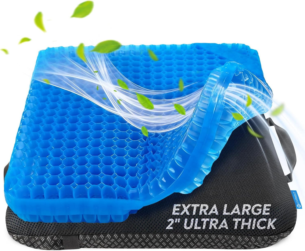 Gel Seat Cushions for Long Sitting- Extra Large & Ultra Thick(2 Inch) Ort...