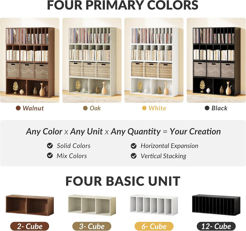 IOTXY DIY Modular Cube Bookcase - CubeXY Customizable Stackable Expandable Ba...