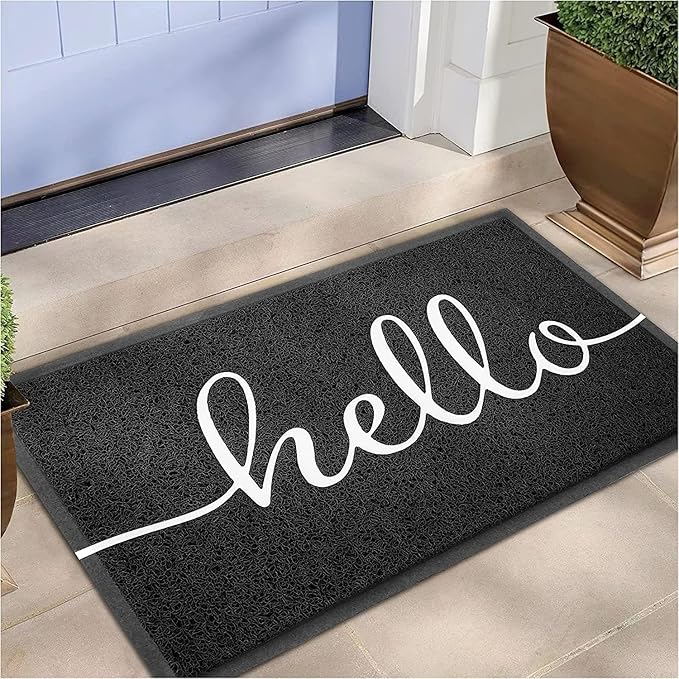 EARTHALL Door Mat Outside Inside Hello Doormat, Durable Floor Mat Non Slip Mat by EARTHALL