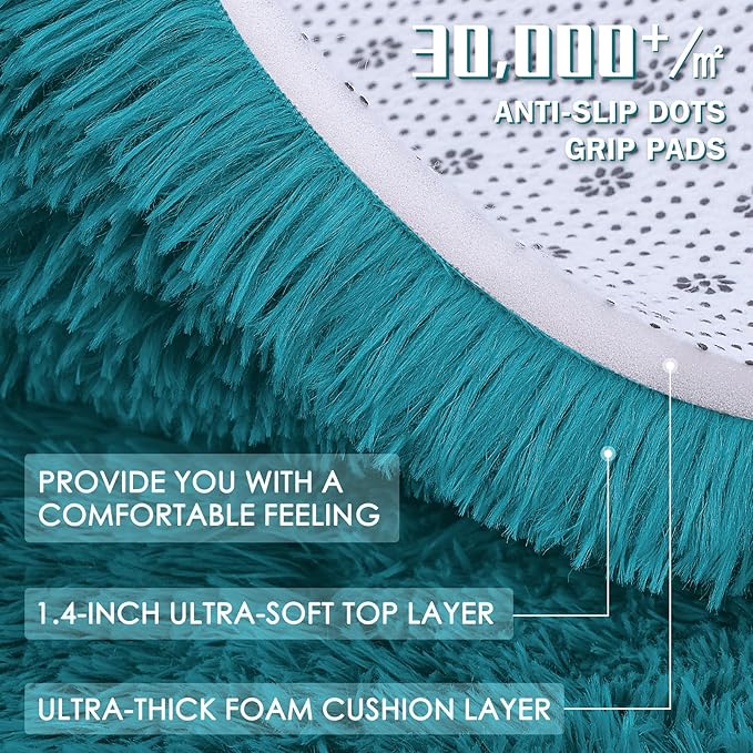 OLANLY 2x3 Machine Washable Small Bedside Rug, Soft Fluffy Shaggy Entryway - Image 7