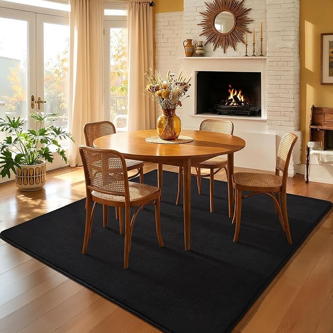 Amearea 4x4 Square Area Rugs for Bedroom Living Room, Modern Black Thickened - Image 9