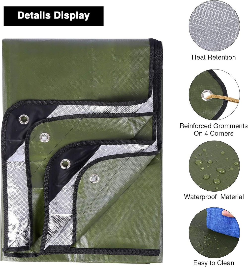 RedSwing 2 Pack Heavy Duty Waterproof Emergency Thermal Tarp, Insulated Survi...