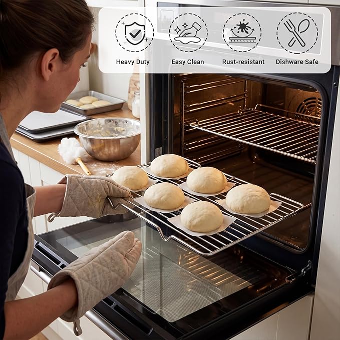 Lounsweer 2 Pack Cooling Racks, 5L x 10.5W x 1H Stainless Steel Wire Rack - Image 4