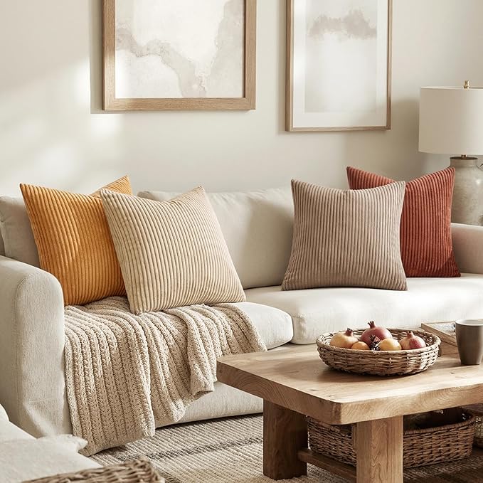 MIULEE Boho Farmhouse Terra Cotta Throw Pillow Covers 18x18 Inch Set of 4 - Image 3