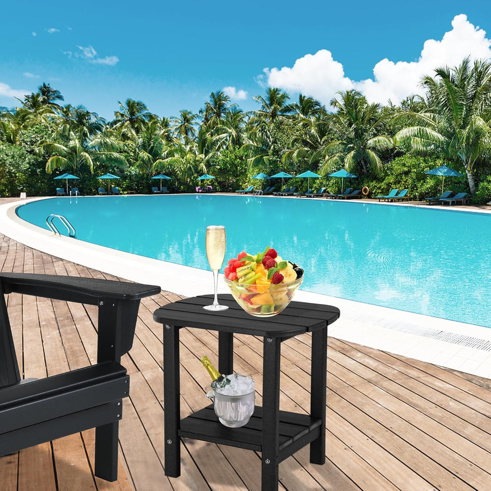 LZRS Double Adirondack Side Table, Outdoor Side Tables, End Tables for Patio,...