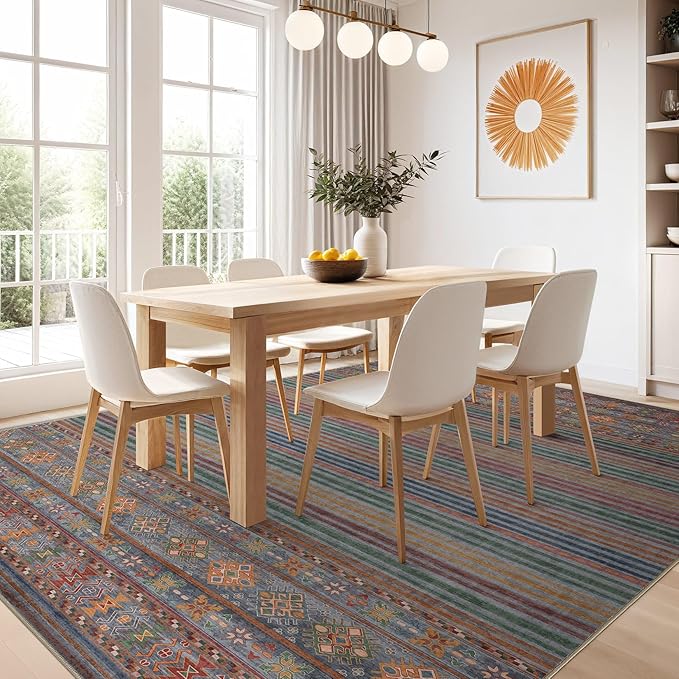 Nakagishi 9X12 Area Rugs Living Room: Washable Large Vintage Rug Neutral - Image 6