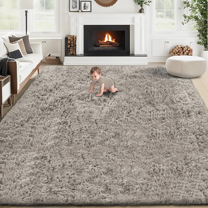 6x9 Area Rugs for Living Room: Fluffy Shag Soft Washable Rug Large Fuzzy Plush by VECARF