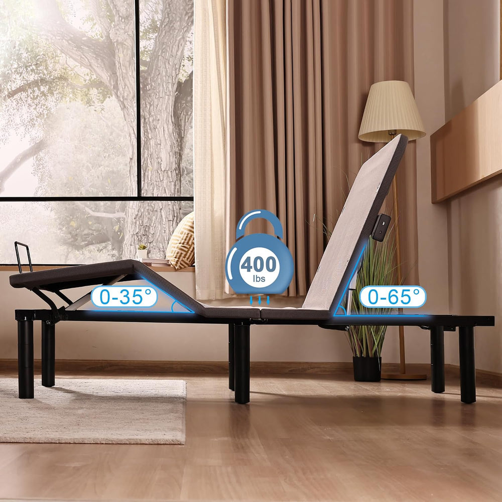 Fromann Adjustable Bed Frame Twin XL Bed Base with Wireless Remote, Head &amp...