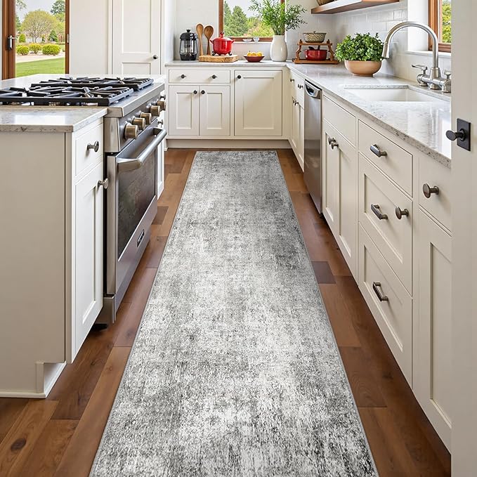 Washable Area Rugs 2'x8' Non-Slip Modern Abstract Soft by RELEANY