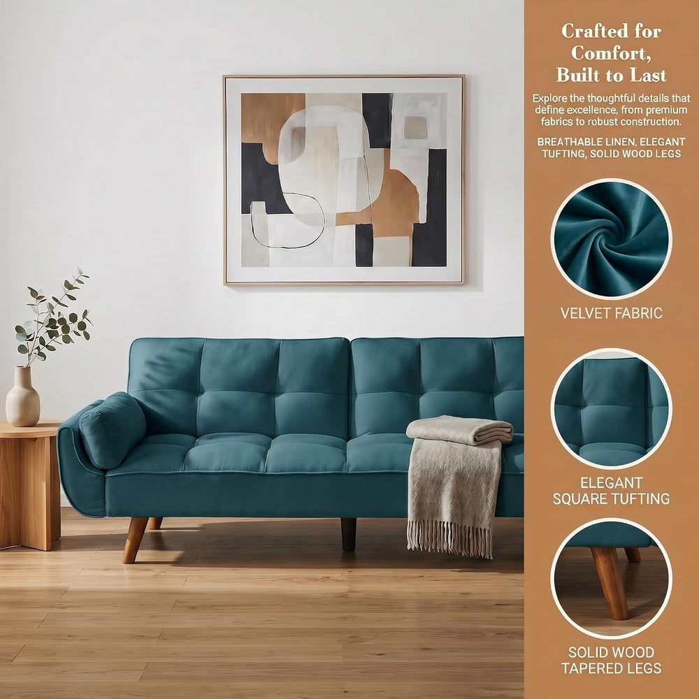 NicBex Convertible Futon Sofa Bed, Modern Style Loveseat Futon Couch with Adj...