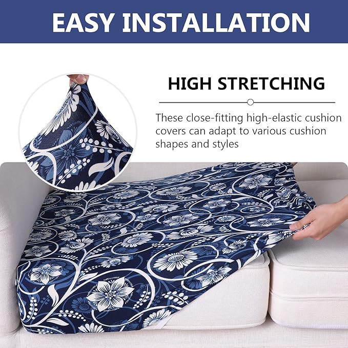 hyha Printed Couch Cushion Covers, Floral Sofa Covers Washable - Image 4