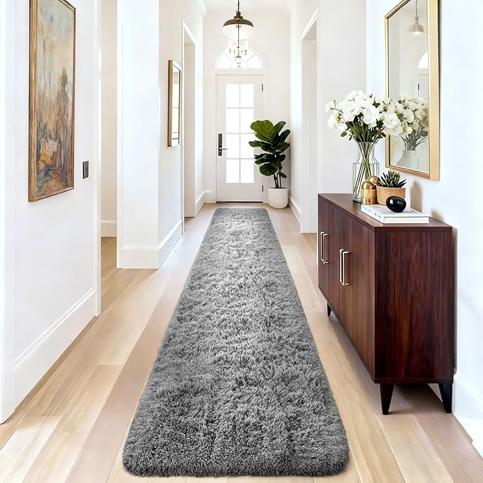 Ophanie 2x10 Runner Rug for Hallway, Upgrade Non-Slip Fluffy Soft Bedside Rugs - Image 3