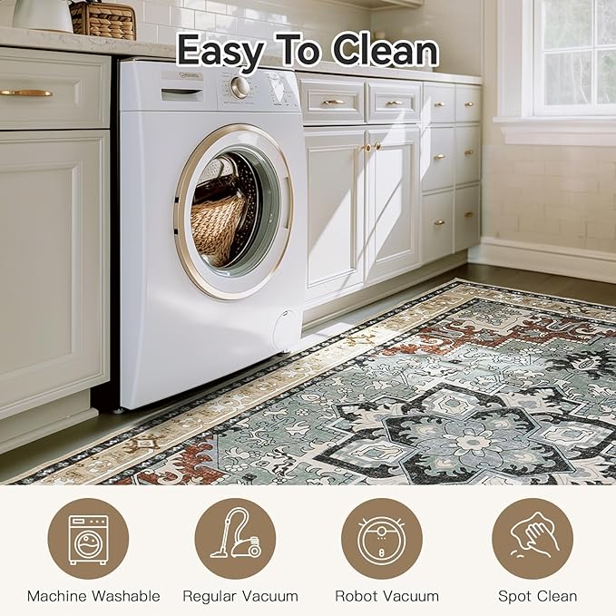 Lofus 5x7 Area Rugs for Living Room and Bedroom, Machine Washable Rug for - Image 5
