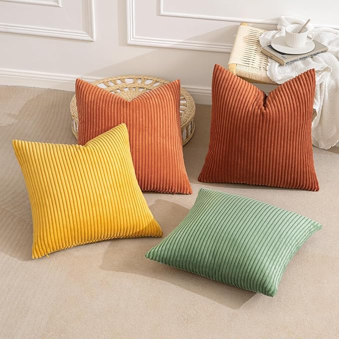 MIULEE Decorative Throw Pillow Covers 24x24 Inch Set of 4, Vibrant Cushion - Image 2