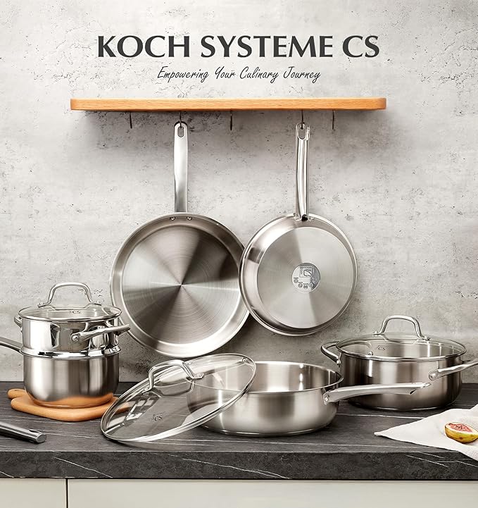 KOCH SYSTEME CS Stainless Steel Cookware Set 10 Piece, 18/10 Stainless Steel - Image 7