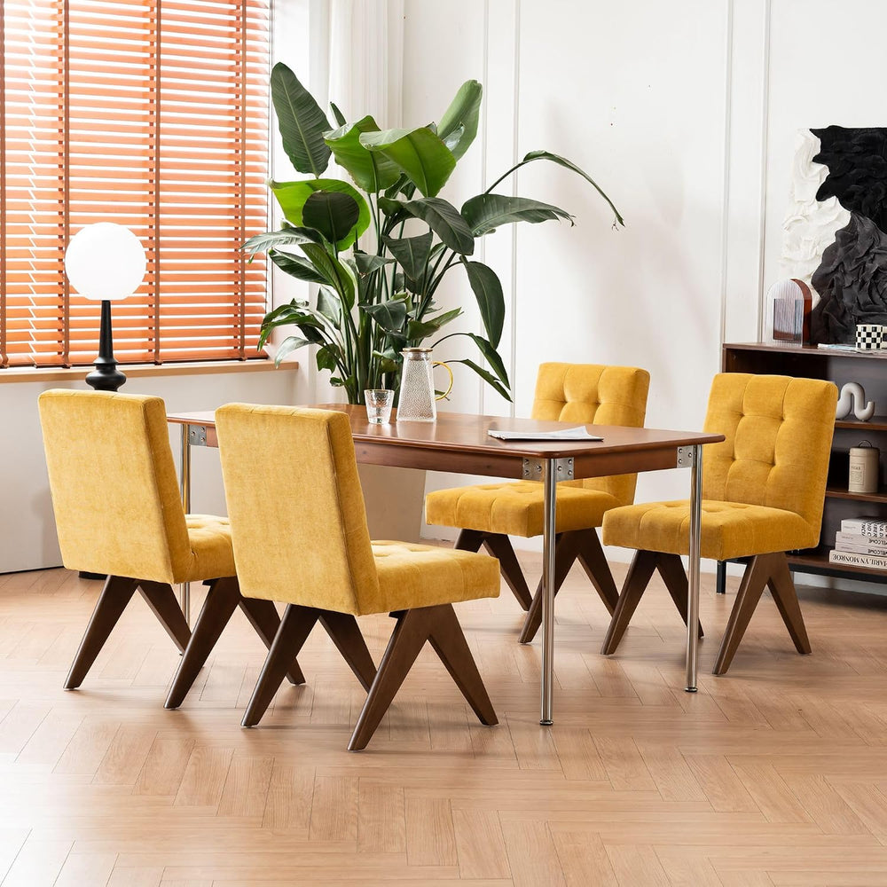 Rowill Modern Upholstered Dining Chairs Parsons Chair Linen Fabric Kitchen Ch...