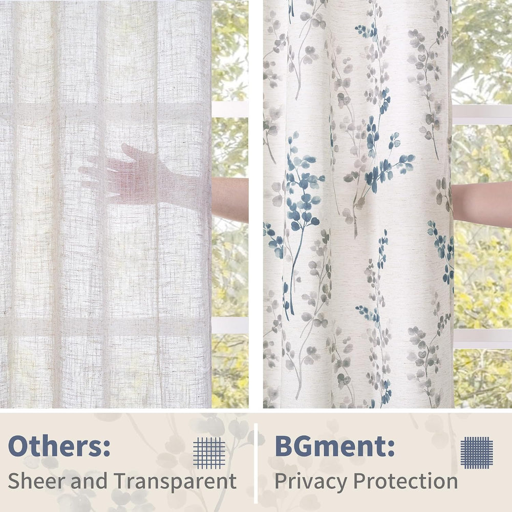 BGment Linen Curtains for Living Room 84 Inch Length 2 Panels Set