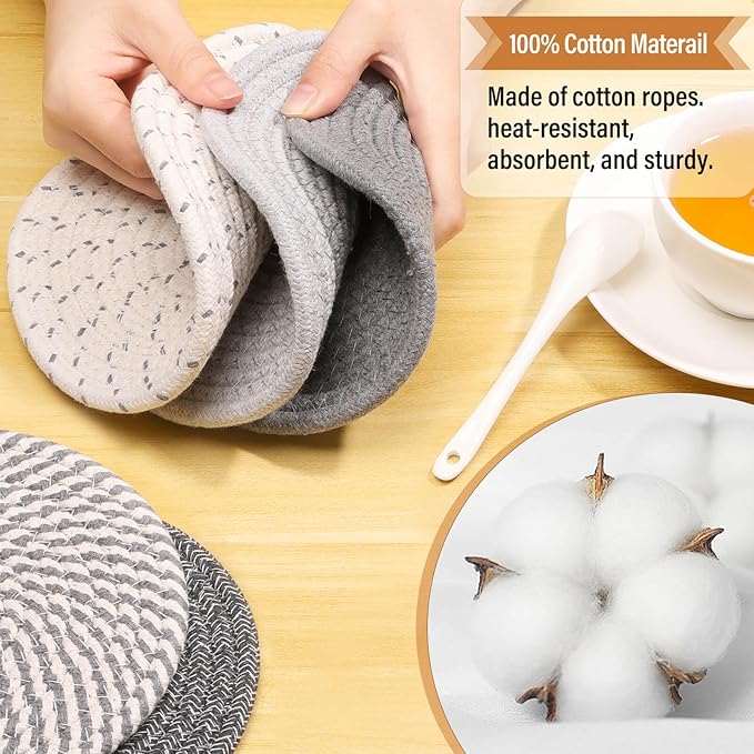 Tidponra Trivet Mats Set for Hot Dishes, 5 Heat Resistant Pot Holders Kitchen - Image 3