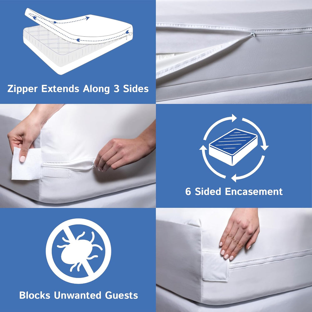 Futon Full Mattress Protector (54" x 75") Waterproof Zippered Encas...