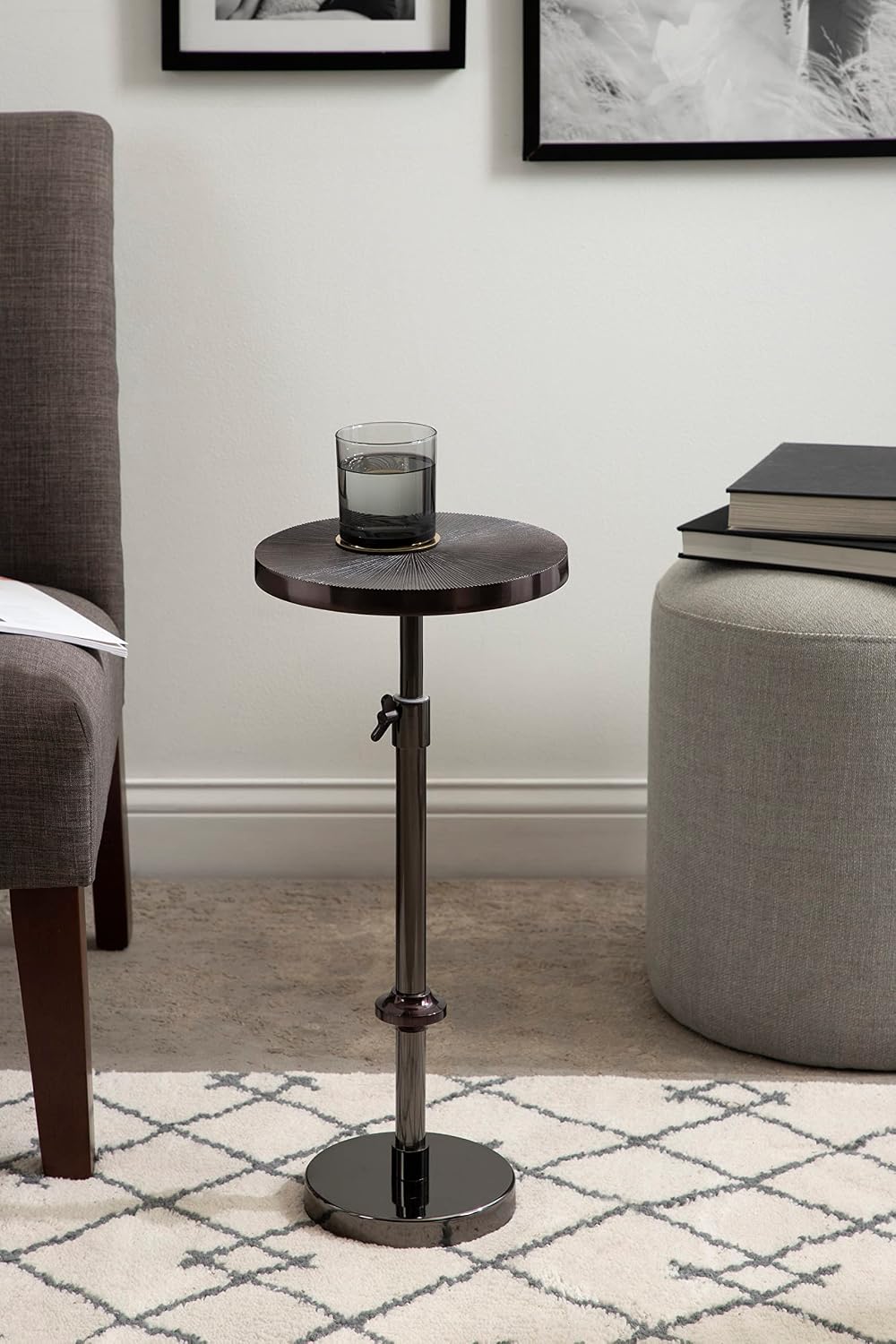 Kate and Laurel Engles Transitional Adjustable-Height Pedestal Drink Table; 1...