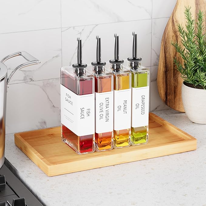 New England Stories Kitchen Cooking Oil Dispenser Set, Olive Oil and Vinegar - Image 3