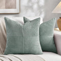 Fancy Homi 2 Packs Grey Blue Euro Decorative Throw Pillow Covers 26x26 Inch by Fancy+Homi