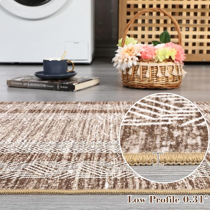 GarveeHome Modern Geometric Area Rug 2x3 Distressed Bordered Washable Non Slip - Image 4