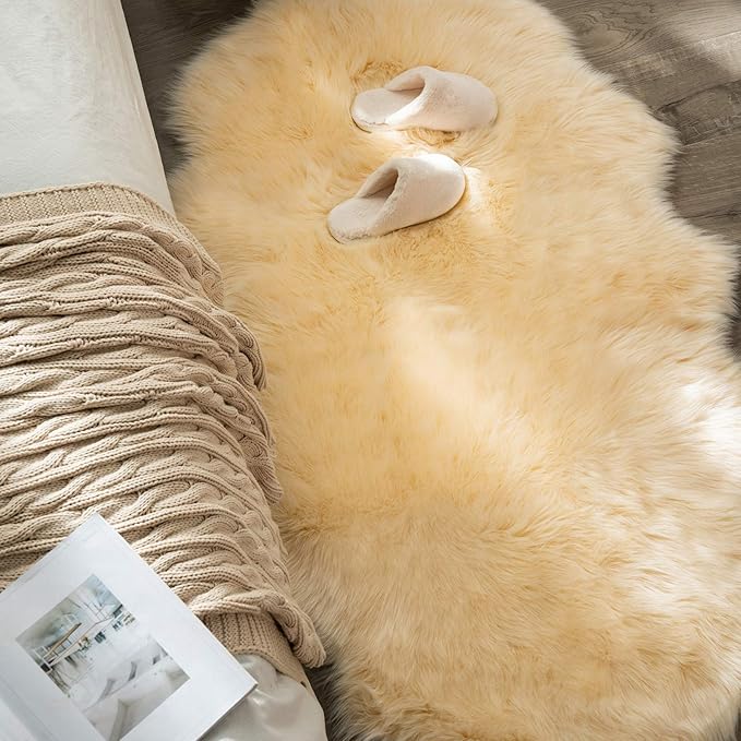 MIULEE Luxury Super Soft Fluffy Area Rug Faux Fur Sheepskin Rug Decorative - Image 2