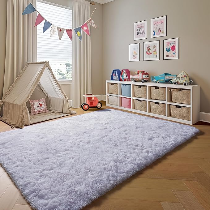 ONASAR White 8x10 Area Rugs for Living Room, Large Fluffy Shag Bedroom Rug - Image 8