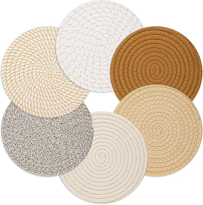 Billbotk 8"" Trivets for Hot pots and Pans, 6 Heat Resistant Hot Pads, Pot by Billbotk