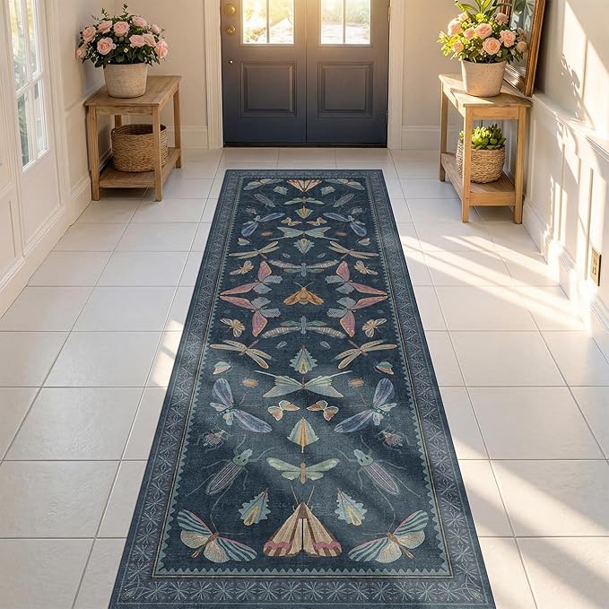 Vintage 2'6"x8' Kitchen Rugs Washable, Non Slip 8ft Long Rugs