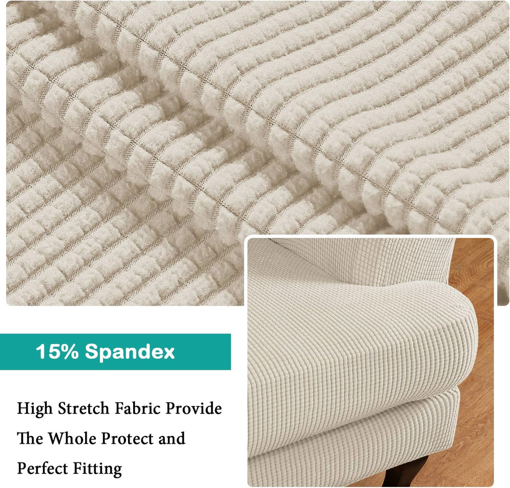 Turquoize Wingback Chair Covers 2 Piece Wing Chair Slipcover Stretch Slipcove...