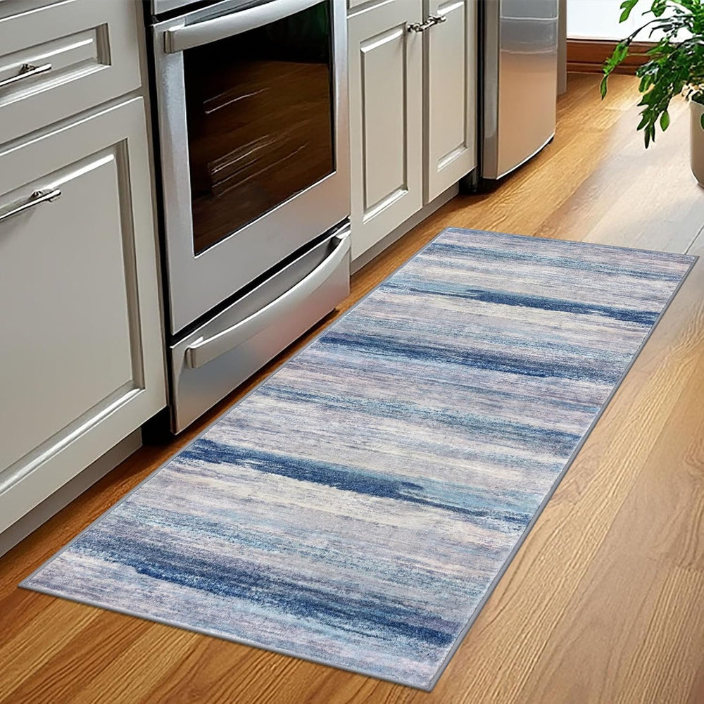 KOZYFLY Modern Abstract Washable Rug Runner 2x5 Hallway Rug Runner Non-Slip S...