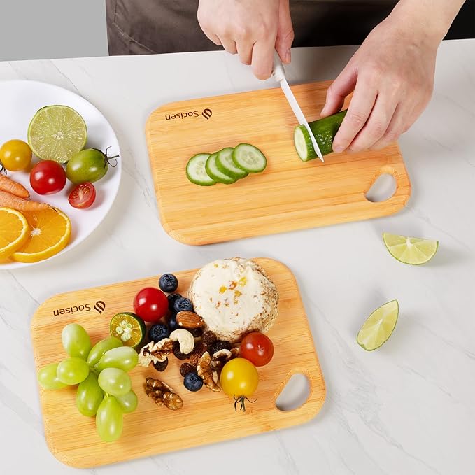 2 Pack Small Bamboo Wood Cutting Board - Image 6