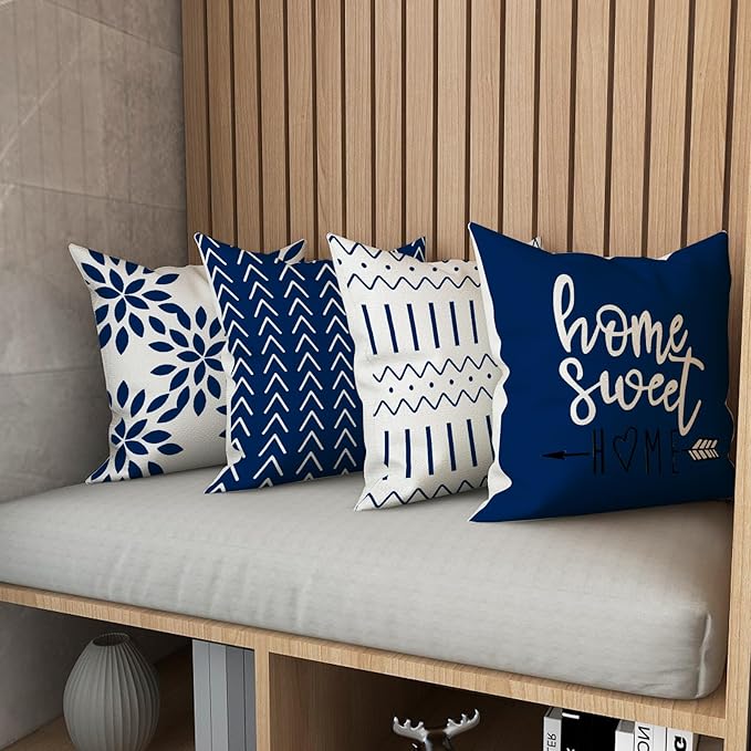 YCOLL Pillow Covers 20x20 Set of 4, Modern Sofa Throw Pillow Cover, Decorative - Image 5