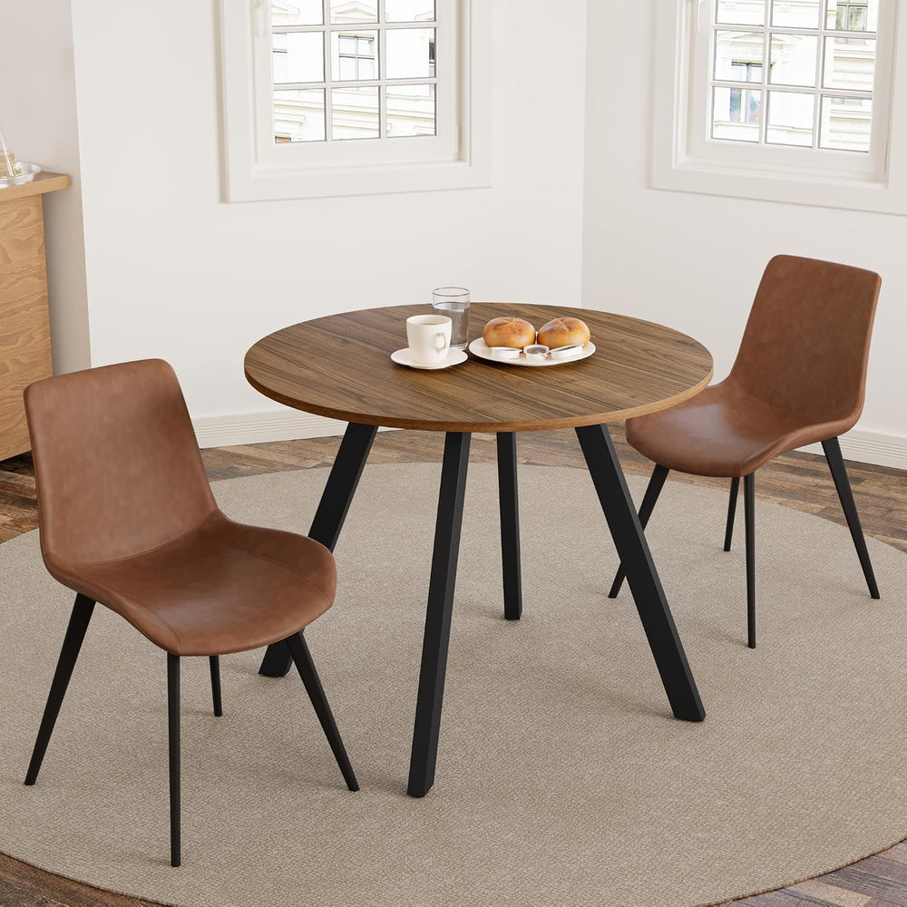 Zerifevni 34.6'' Dining Table and Chairs for 2, Mid Century Modern Ro...