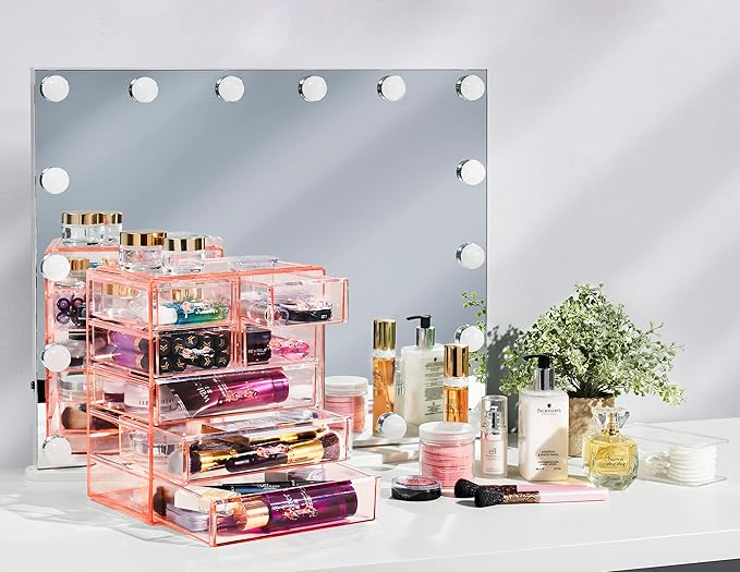 Sorbus Acrylic Makeup Organizer Set, 7-Drawer Vanity & Countertop Cosmetic - Image 2