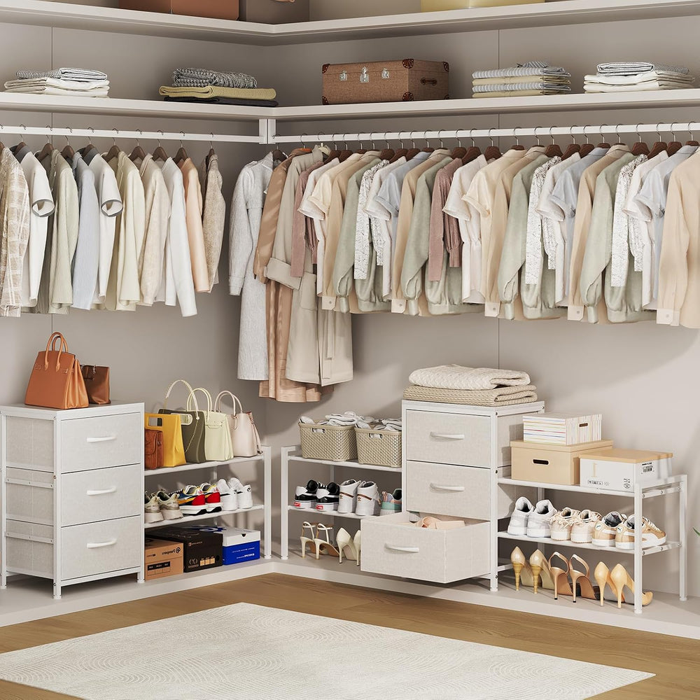 Expandable Closet Organizers and Storage,Wide Long 3 Drawer Dresser